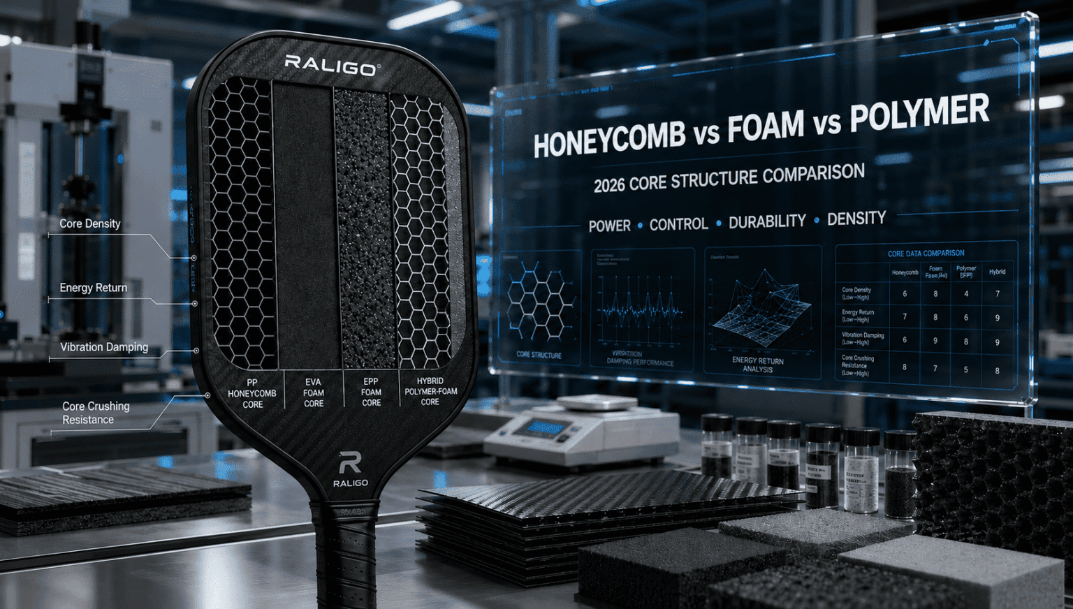 Structure Polymere Honeycomb vs Foam vs Polymer: 2026 Pickleball Paddle Core Structure ...