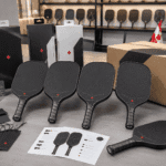 Canadian pickleball brand sourcing carbon fiber paddles from a Chinese OEM manufacturer with bilingual packaging