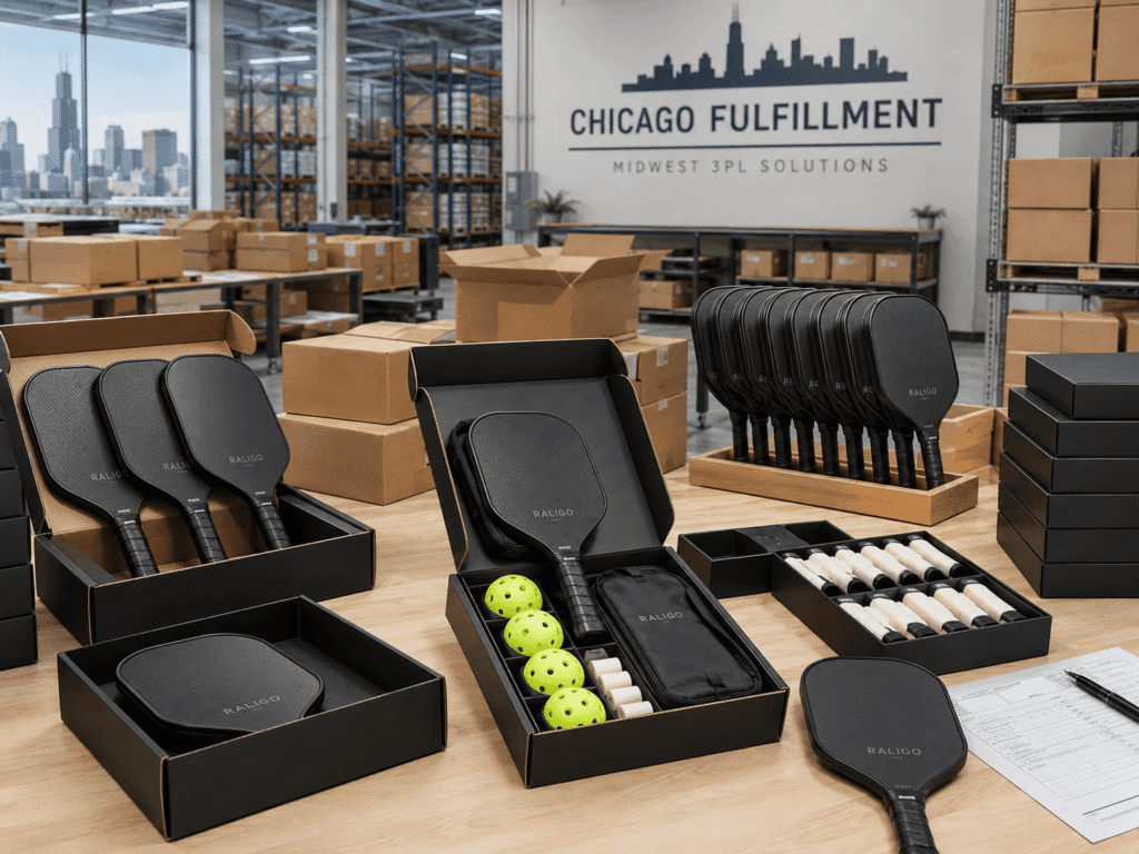Chicago 3PL Fulfillment for Pickleball Paddle Brands Chicago 3PL fulfillment of carbon fiber pickleball paddles for ecommerce, club wholesale, and Midwest retail distribution