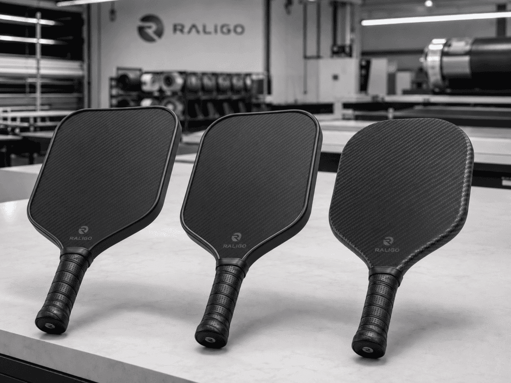 Carbon fiber pickleball paddles showing fused, adhesive-bonded, and thermoformed unibody edge guard construction